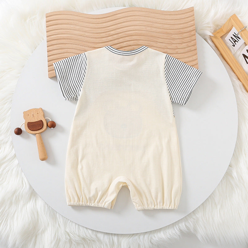 Cartoon Bear Cute Baby Short Sleeve Rompers