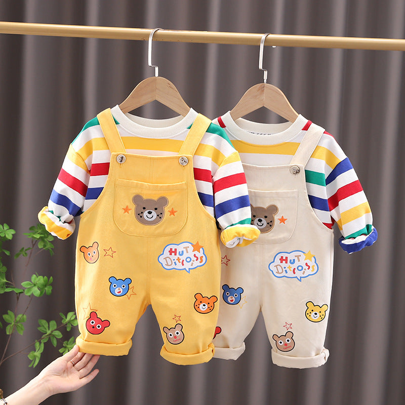 Cute Bear Boys' Top Overalls Suit