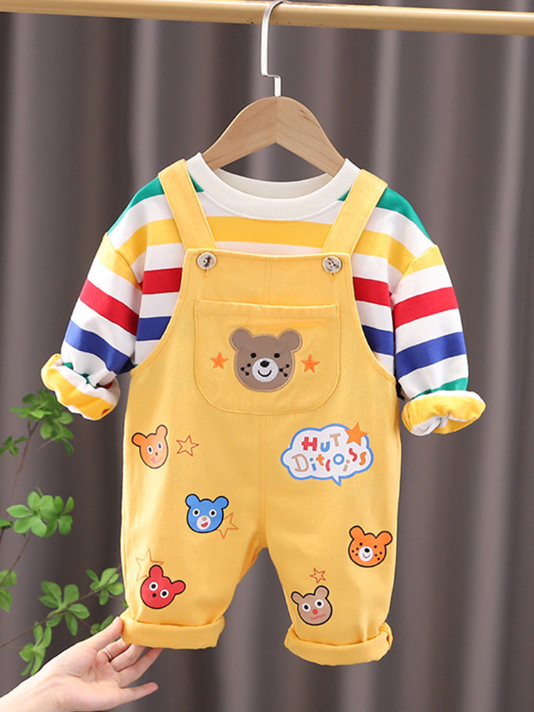 Cute Bear Boys' Top Overalls Suit