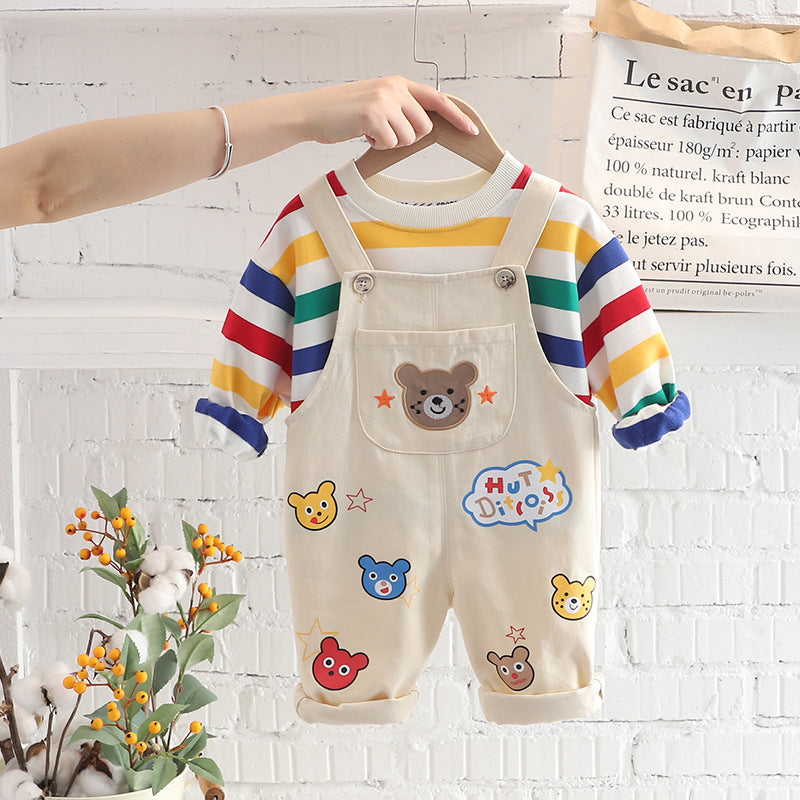 Cute Bear Boys' Top Overalls Suit