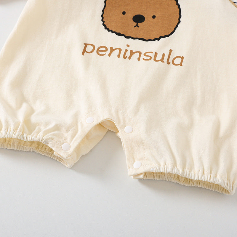 Cartoon Bear Cute Baby Short Sleeve Rompers