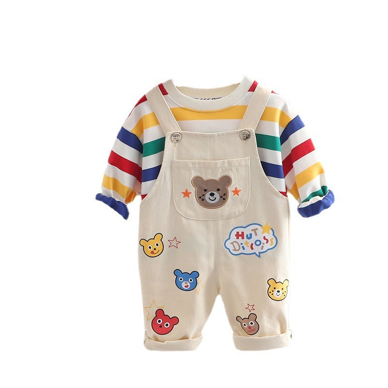 Cute Bear Boys' Top Overalls Suit