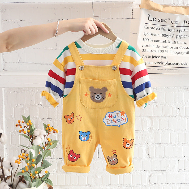Cute Bear Boys' Top Overalls Suit