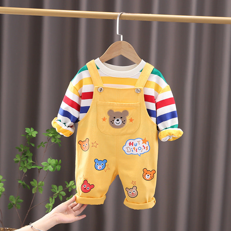 Cute Bear Boys' Top Overalls Suit