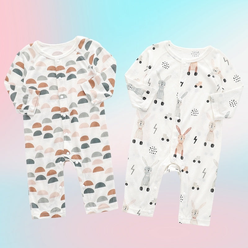 Light And Soft Bamboo Fiber Baby Jumpsuit Cute Animal Design