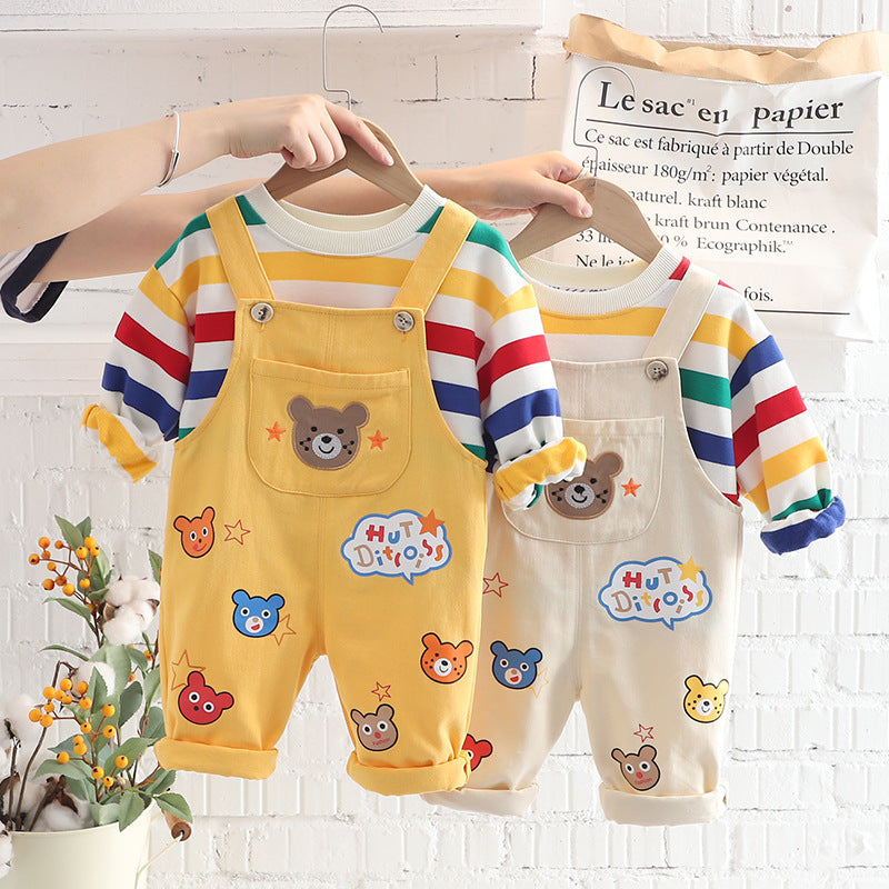 Cute Bear Boys' Top Overalls Suit