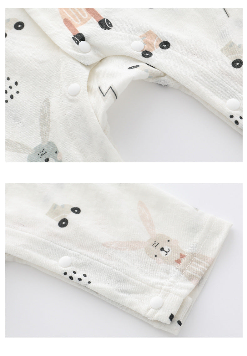 Light And Soft Bamboo Fiber Baby Jumpsuit Cute Animal Design